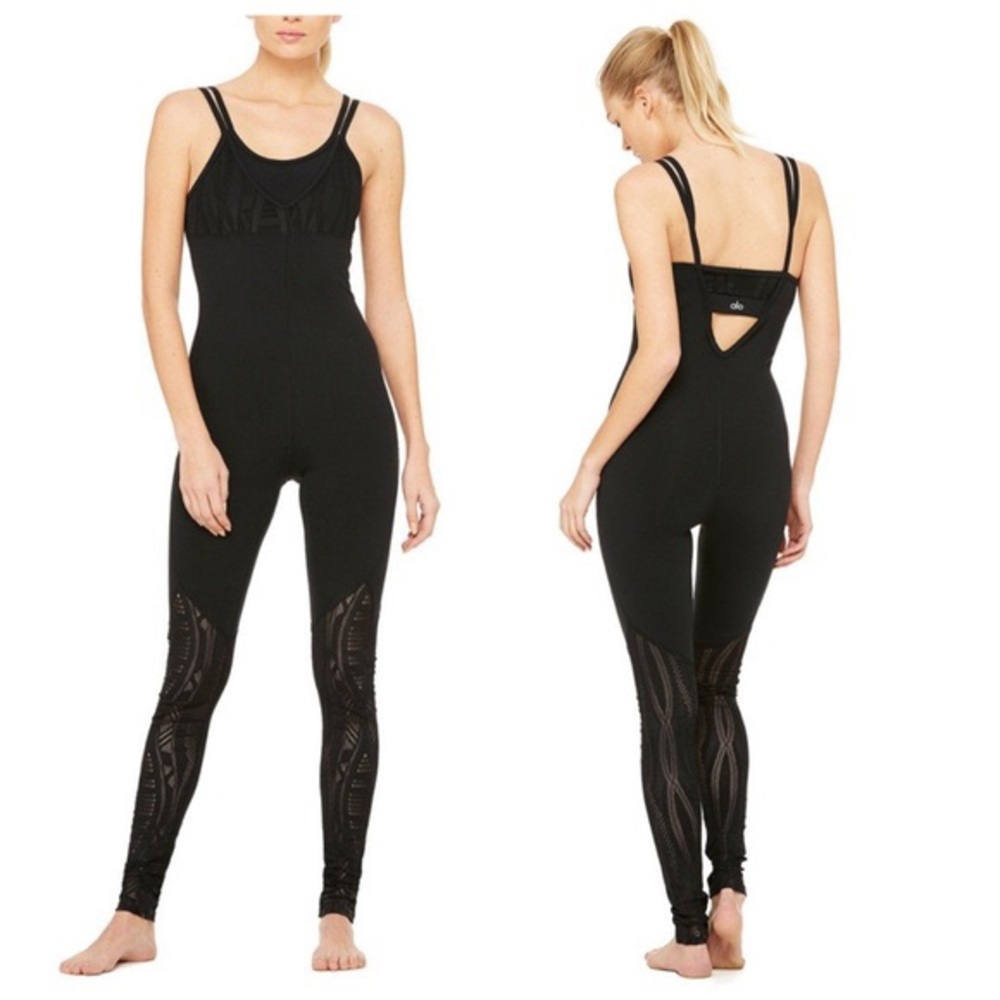 Alo yoga siren medium like new black unitard pants